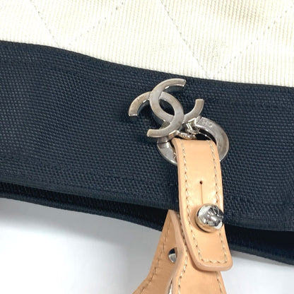 Chanel Shoulder Bag A34208 Canvas White Cc Coco Mark Paris Biarritz Pm Women