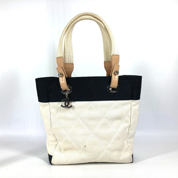Chanel Shoulder Bag A34208 Canvas White Cc Coco Mark Paris Biarritz Pm Women
