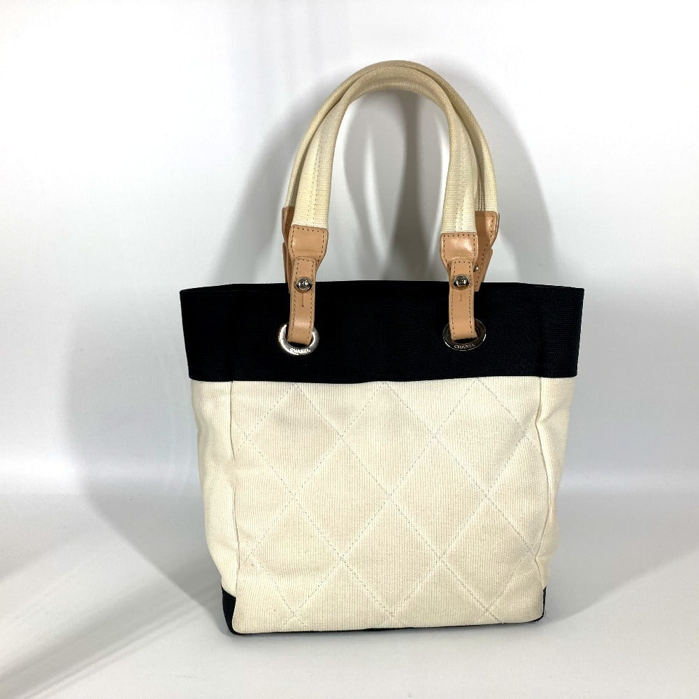 Chanel Shoulder Bag A34208 Canvas White Cc Coco Mark Paris Biarritz Pm Women