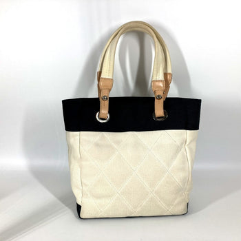 Chanel Shoulder Bag A34208 Canvas White Cc Coco Mark Paris Biarritz Pm Women