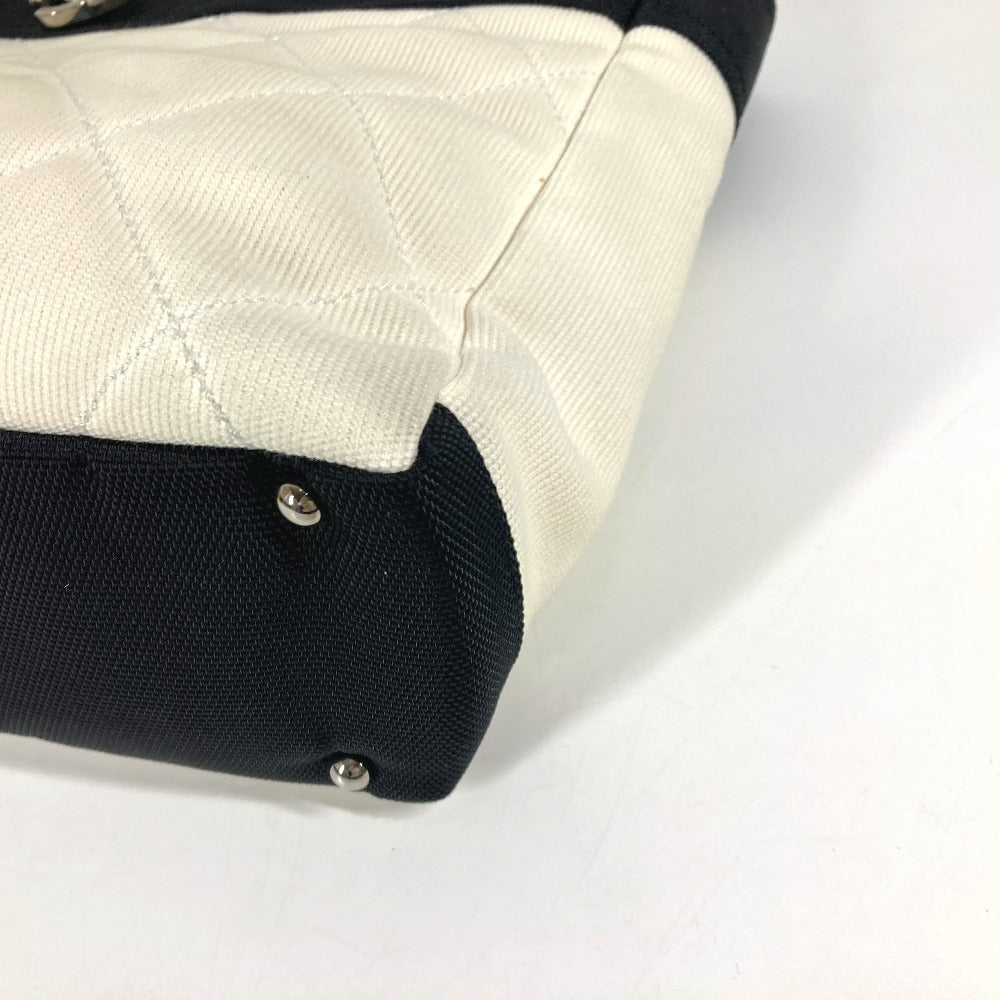 Chanel Shoulder Bag A34208 Canvas White Cc Coco Mark Paris Biarritz Pm Women