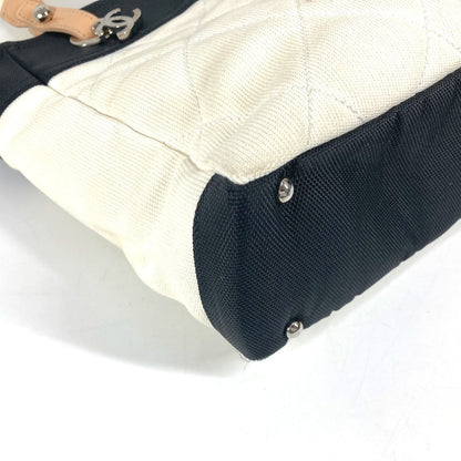 Chanel Shoulder Bag A34208 Canvas White Cc Coco Mark Paris Biarritz Pm Women