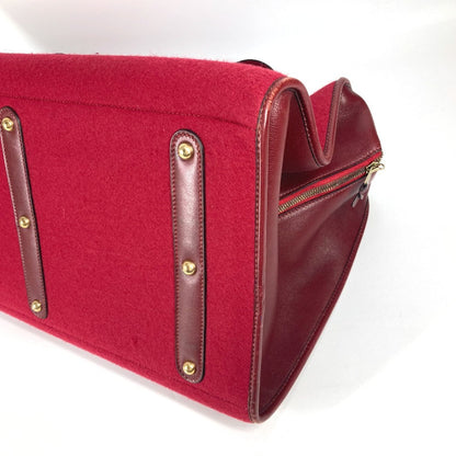 Hermes Boston Duffel Bag Felt, Leather Red H Punching Logo Hood