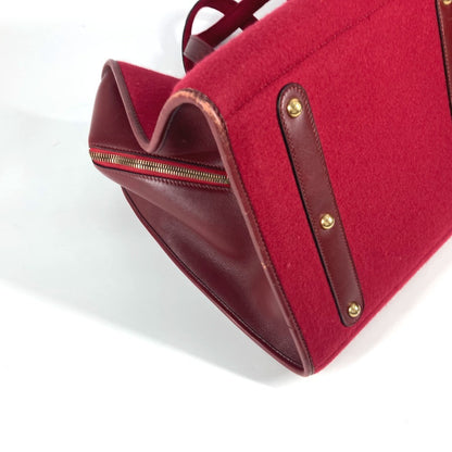 Hermes Boston Duffel Bag Felt, Leather Red H Punching Logo Hood