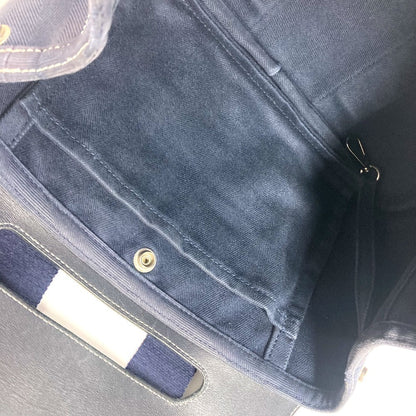 Hermes Handbag Leather / Canvas Navy Valparaiso Pm Valparaiso