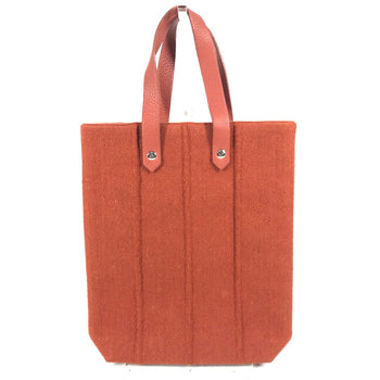 Hermes Handbag Wool, Leather Orange Amedaba Pm