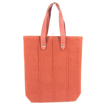 Hermes Handbag Wool, Leather Orange Amedaba Pm