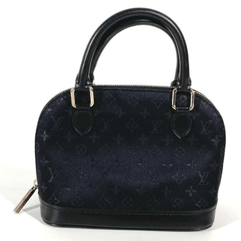 Louis Vuitton Handbag M92146 Satin / Leather Black Monogram Satin Little Alma Women