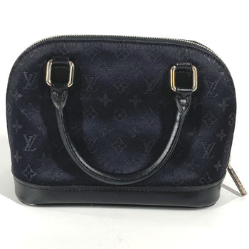 Louis Vuitton Handbag M92146 Satin / Leather Black Monogram Satin Little Alma Women