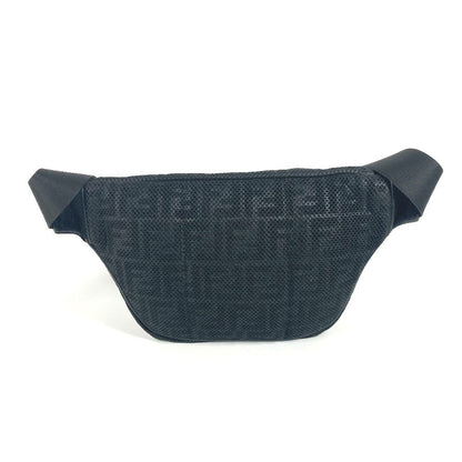 Fendi Sling Bag Nylon Canvas Black Logo Mesh Zucca Unisex(Unisex)