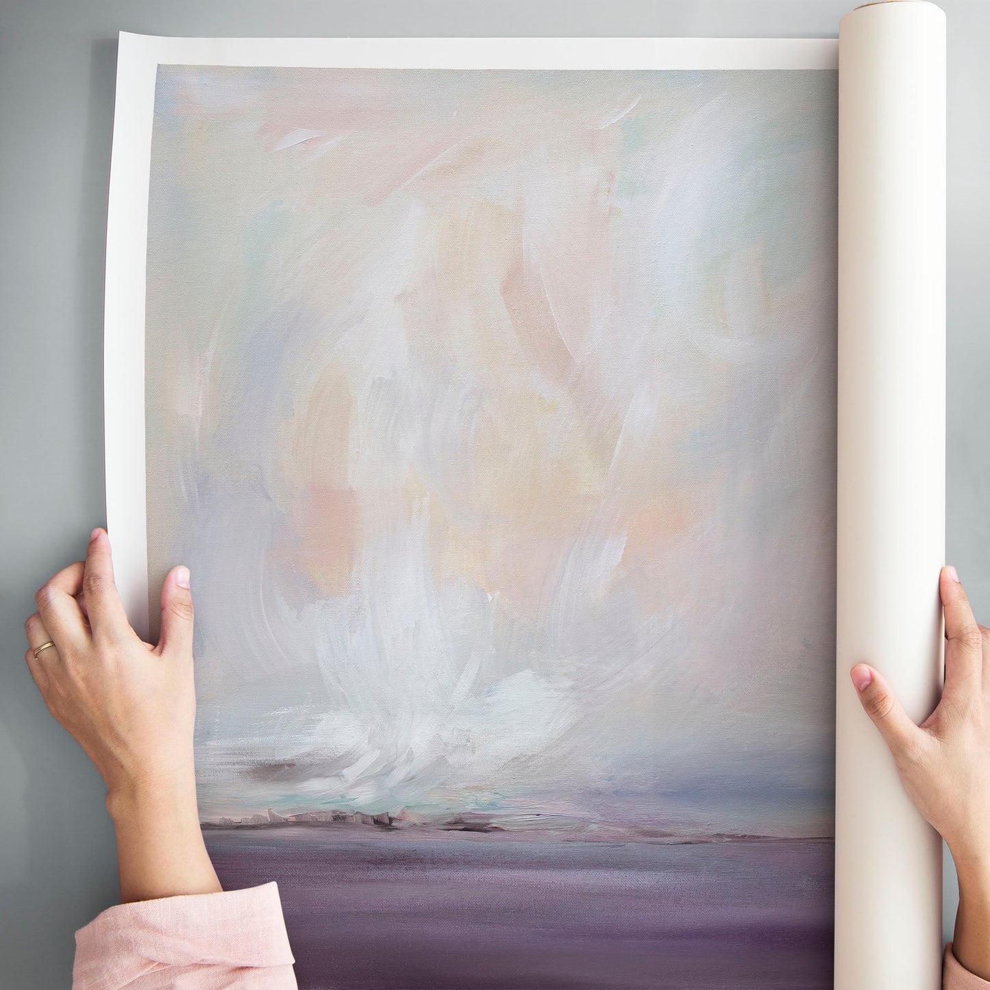 Blush Quiet In The Distance - Canvas Print By