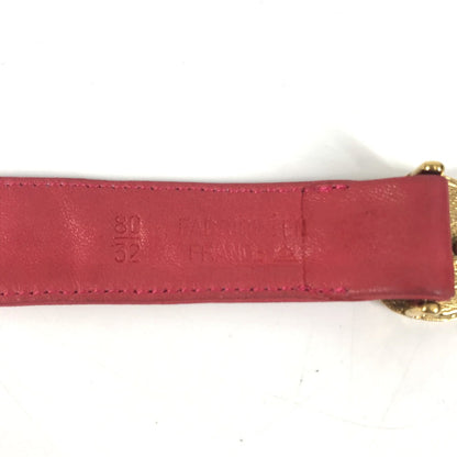 Chanel Belt Leather Pink Vintage Coin Women 80/32