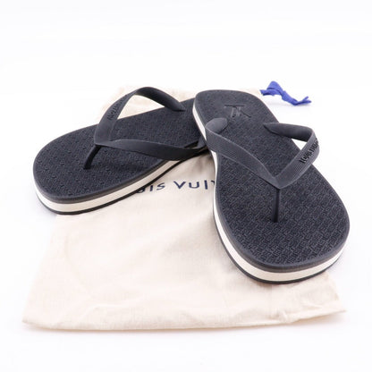 Louis Vuitton Sandals Rubber Black Monogram Thong Sandals Beach Sandals Mens 8