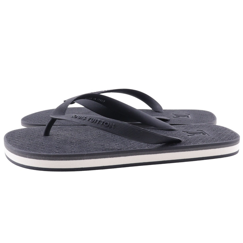 Louis Vuitton Sandals Rubber Black Monogram Thong Sandals Beach Sandals Mens 8