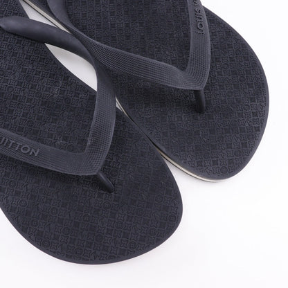 Louis Vuitton Sandals Rubber Black Monogram Thong Sandals Beach Sandals Mens 8
