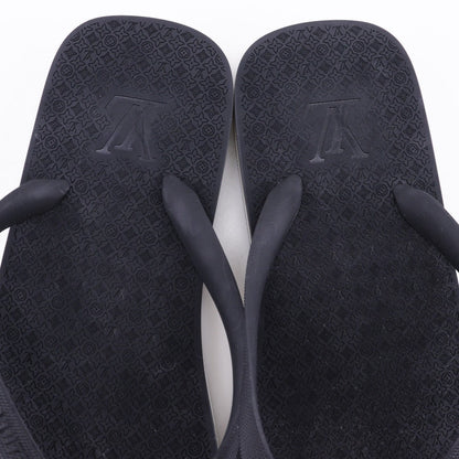 Louis Vuitton Sandals Rubber Black Monogram Thong Sandals Beach Sandals Mens 8