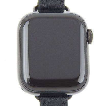 Hermes Watches Quartz Wr-50M Stainless Steel , Embossed Leather Black Series 7 Gps Apple Watch
