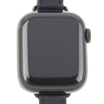 Hermes Watches Quartz Wr-50M Stainless Steel , Embossed Leather Black Series 7 Gps Apple Watch