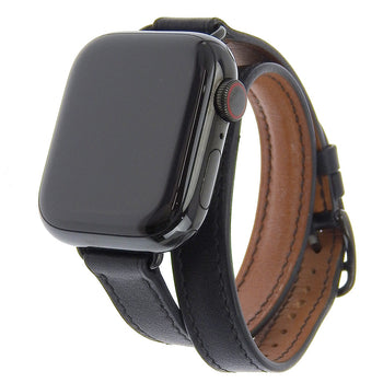 Hermes Watches Quartz Wr-50M Stainless Steel , Embossed Leather Black Series 7 Gps Apple Watch