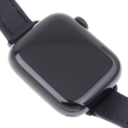 Hermes Watches Quartz Wr-50M Stainless Steel , Embossed Leather Black Series 7 Gps Apple Watch
