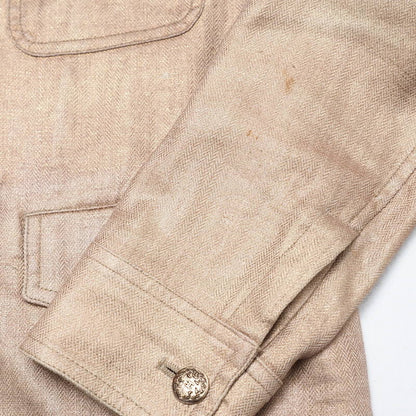 Chanel Tailored Jacket P26157V16390 Hemp Linen Beige Women 42