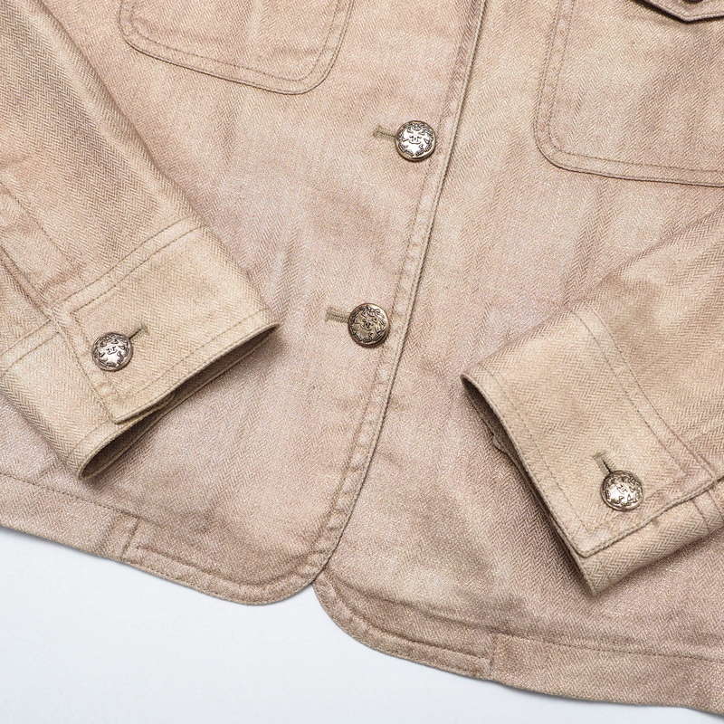 Chanel Tailored Jacket P26157V16390 Hemp Linen Beige Women 42