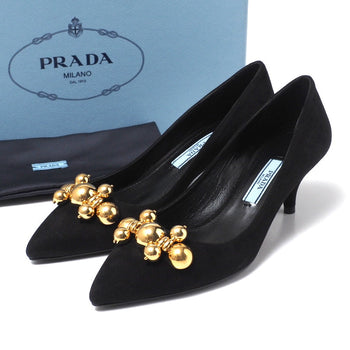 Prada Pumps 1I170I Leather Black Women 34