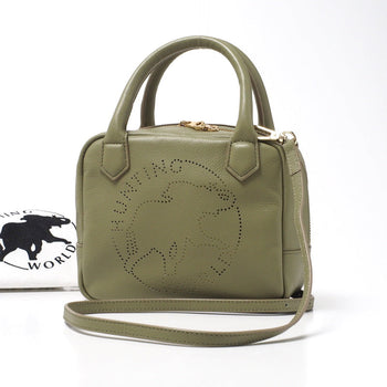 Hunting World Handbag Leather Khaki Green Women
