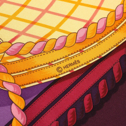 Hermes Scarf Twill Purple Carre90 Grande Tenue Horse Dress Women