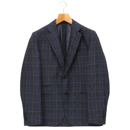 Hermes Tailored Jacket G19821K Silk Navy Mens 50
