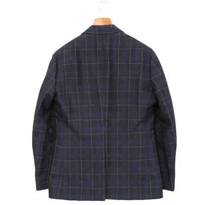 Hermes Tailored Jacket G19821K Silk Navy Mens 50