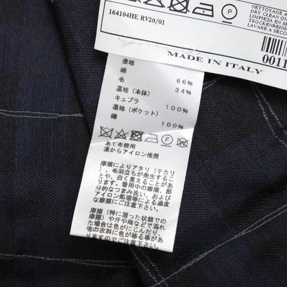 Hermes Tailored Jacket G19821K Silk Navy Mens 50