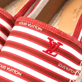 Louis Vuitton Slip-On Canvas Red X White Mens 7