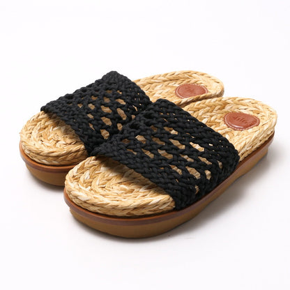 Chloe Sandals Fabric Black / Brown Women 38