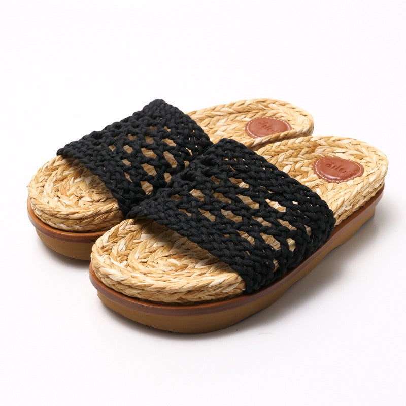 Chloe Sandals Fabric Black / Brown Women 38