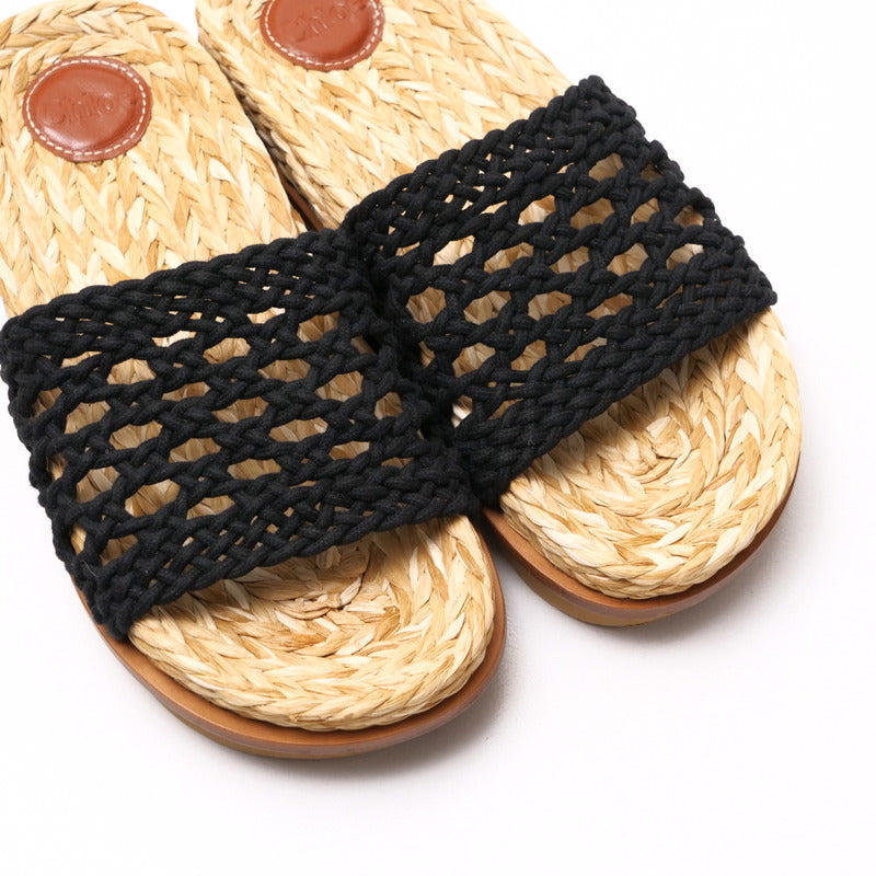 Chloe Sandals Fabric Black / Brown Women 38