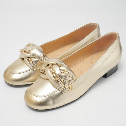 Chanel Pumps G32954 Leather Gold Women 36.5C