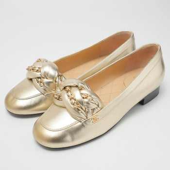 Chanel Pumps G32954 Leather Gold Women 36.5C