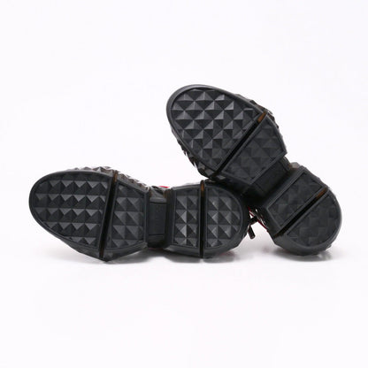 Jimmy Choo Sneakers Stretch Mesh/Suede Leather Mix Black X Red Diamond Trail/F Diamond Trail Women