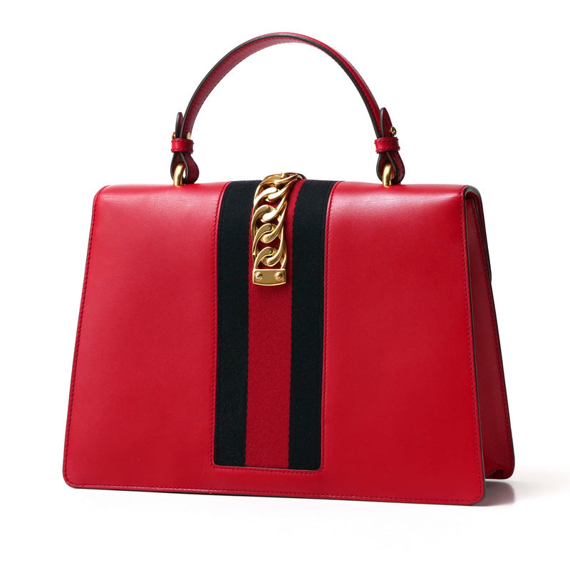 Gucci Handbag 431665 Genuine Leather Red/Metal