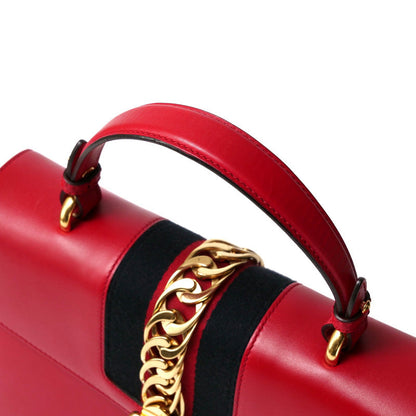 Gucci Handbag 431665 Genuine Leather Red/Metal