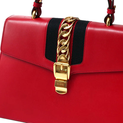 Gucci Handbag 431665 Genuine Leather Red/Metal