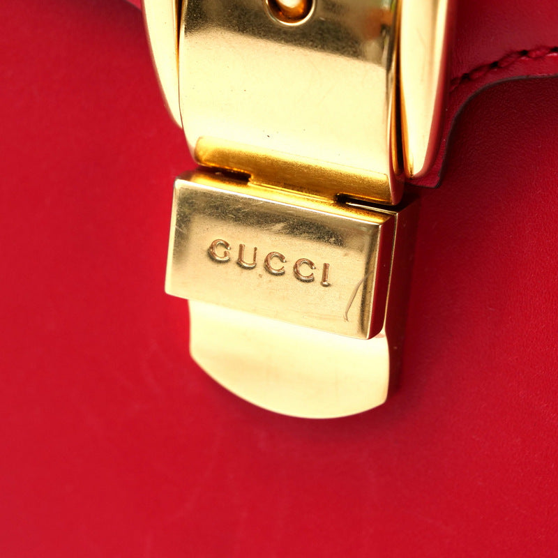 Gucci Handbag 431665 Genuine Leather Red/Metal