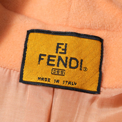 Fendi Coat Wool Salmon Pink Women 38