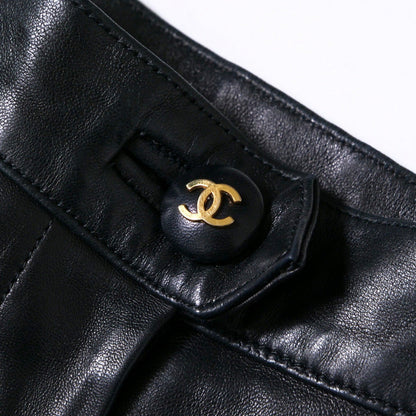 Chanel Pants 31407 Lambskin Black Women 40