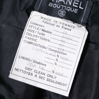 Chanel Pants 31407 Lambskin Black Women 40