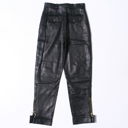 Chanel Pants 31407 Lambskin Black Women 40
