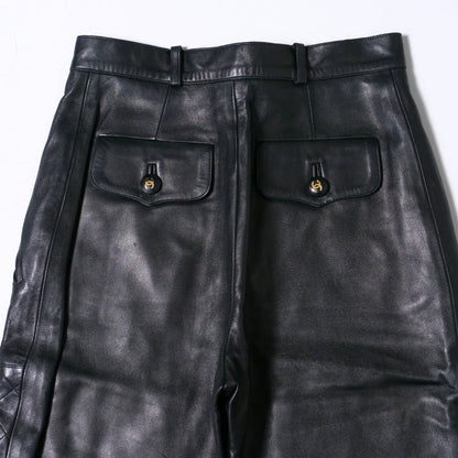 Chanel Pants 31407 Lambskin Black Women 40