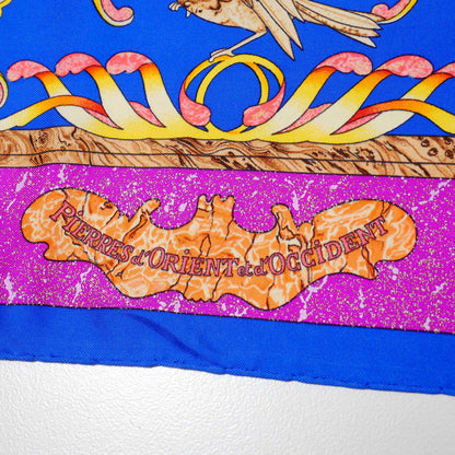 Hermes Scarf Twill Blue, Purple, Etc. Carre90 Pierres D'Orient Et D'Occident Eastern Stone And