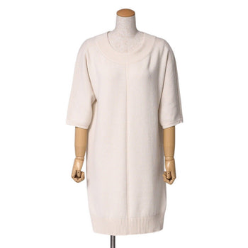 Hermes One Piece Cashmere Ivory Women 34
